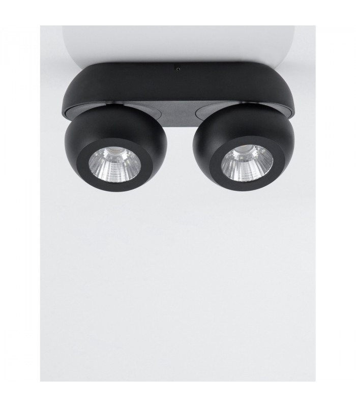 Gon 2 Light Twin Ceiling Spotlight Sandy Black Aluminium LED 2x5W 800Lm 3000K-3