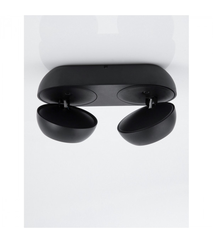 Gon 2 Light Twin Ceiling Spotlight Sandy Black Aluminium LED 2x5W 800Lm 3000K-4