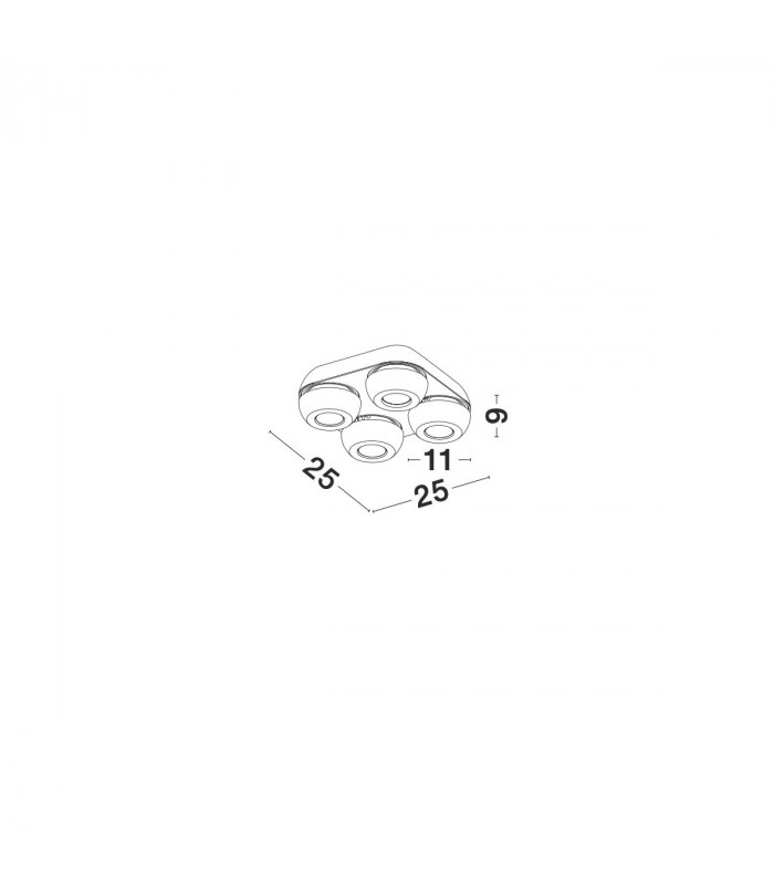 Gon 4 Light Ceiling Spotlight Clusters Sandy White Aluminium LED 4x5W 1600Lm 3000K-6
