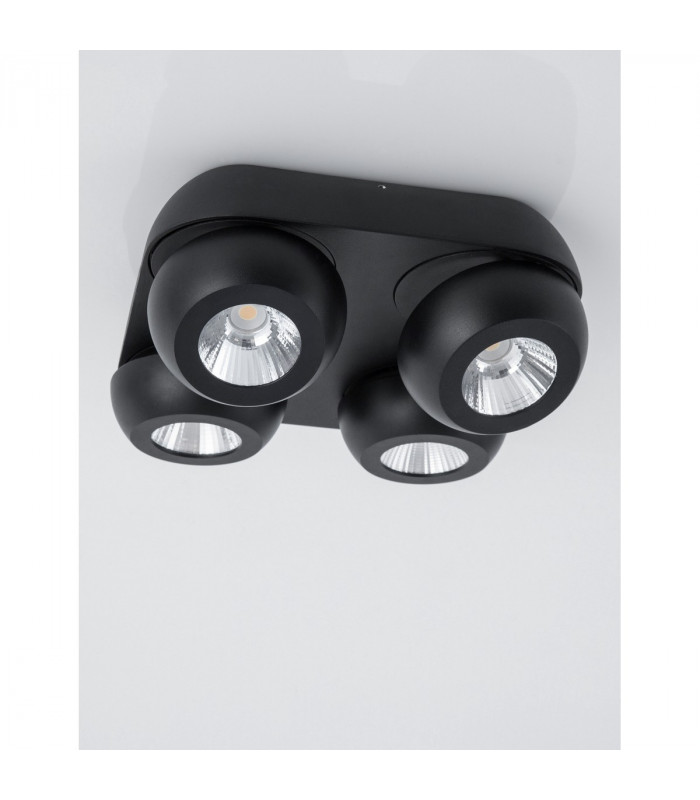 Gon 4 Light Ceiling Spotlight Clusters Sandy Black Aluminium LED 4x5W 1600Lm 3000K-5