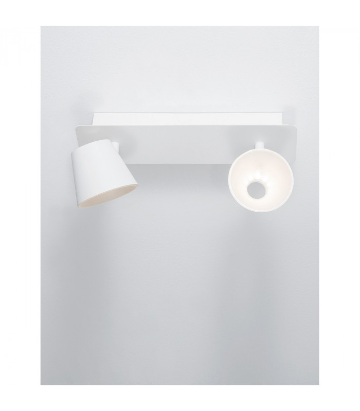 Gropius 2 Light Twin Ceiling Spotlight Sandy White Metal LED 2x6W 620Lm 3000K-3