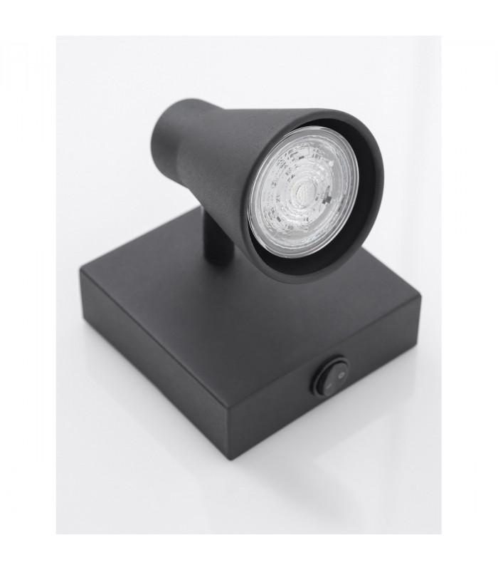 Gropius Single Spotlight Sandy Black Metal Switched LED GU10 1x10W-4