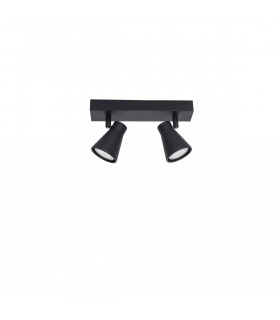 Gropius 2 Light Twin Ceiling Spotlight Sandy Black Metal LED GU10 2x10W-1
