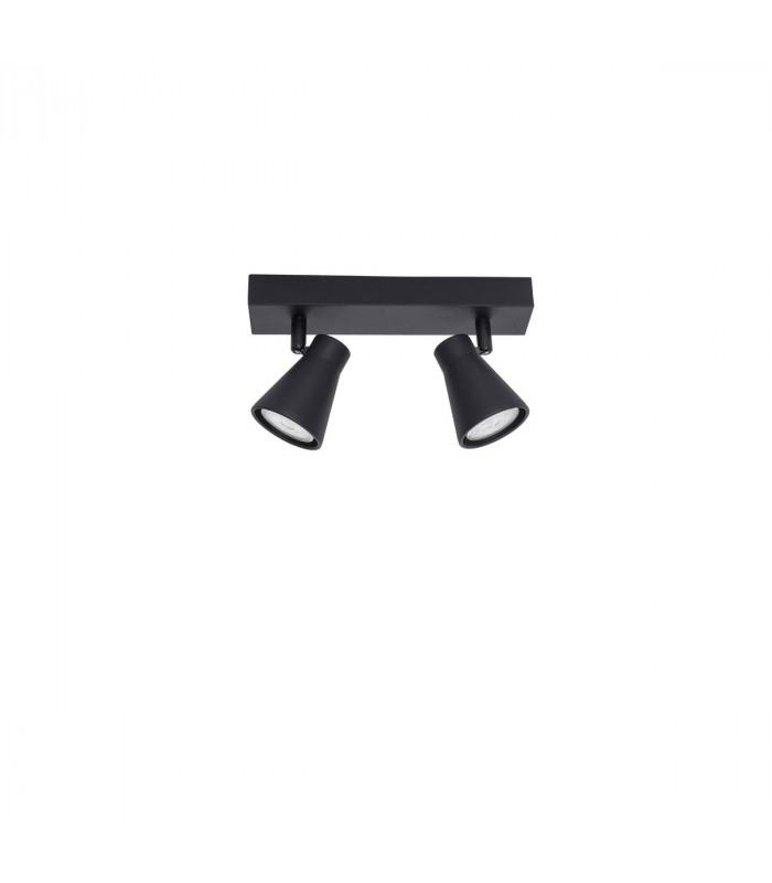 Gropius 2 Light Twin Ceiling Spotlight Sandy Black Metal LED GU10 2x10W-1