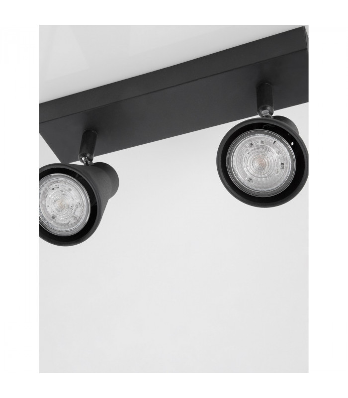 Gropius 2 Light Twin Ceiling Spotlight Sandy Black Metal LED GU10 2x10W-5
