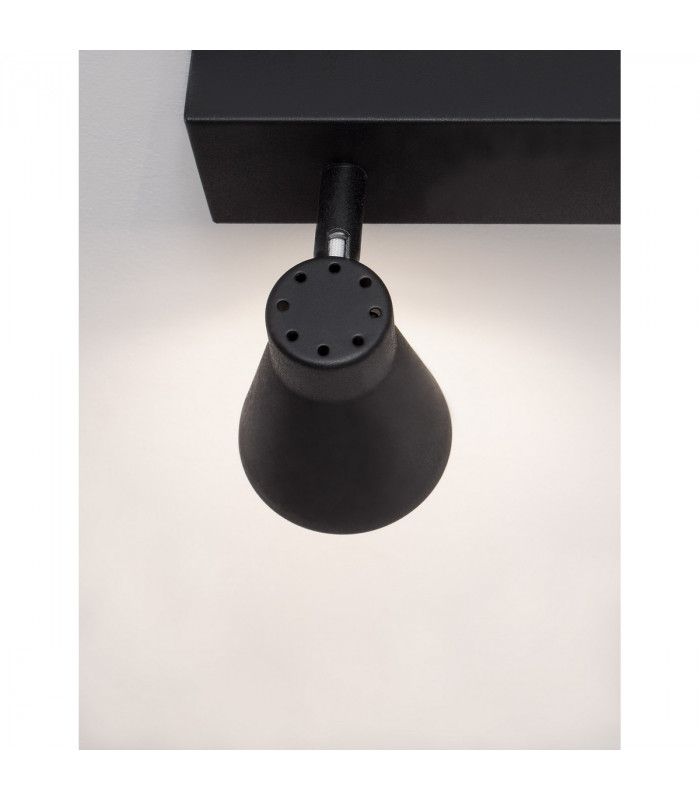 Gropius 2 Light Twin Ceiling Spotlight Sandy Black Metal LED GU10 2x10W-6
