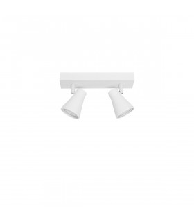 Gropius 2 Light Twin Ceiling Spotlight Sandy White Metal LED GU10 2x10W-1