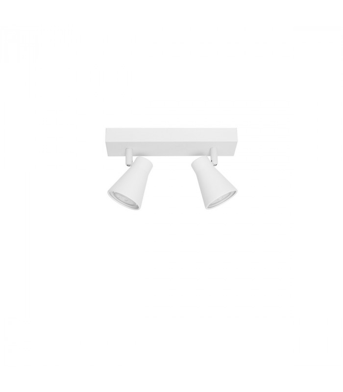 Gropius 2 Light Twin Ceiling Spotlight Sandy White Metal LED GU10 2x10W-1