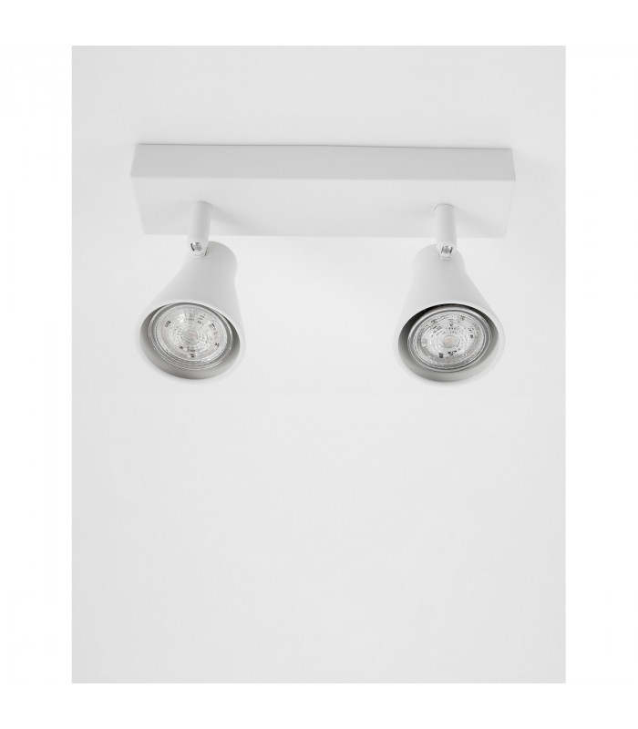 Gropius 2 Light Twin Ceiling Spotlight Sandy White Metal LED GU10 2x10W-2