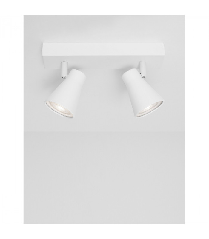Gropius 2 Light Twin Ceiling Spotlight Sandy White Metal LED GU10 2x10W-3