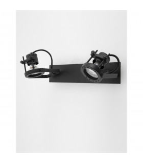 Gropius II 2 Light Twin Ceiling Spotlight Sandy Black Metal LED GU10 2x10W-2