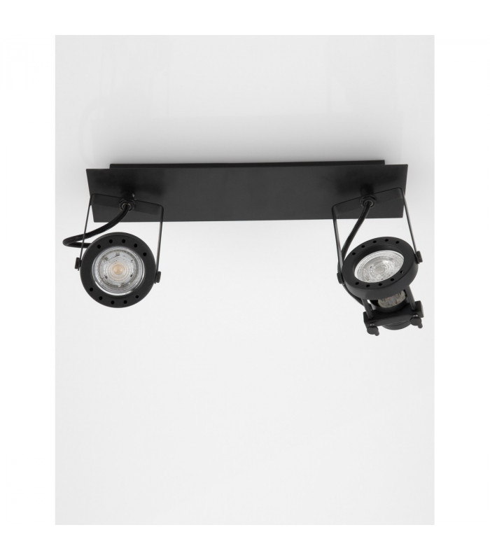 Gropius II 2 Light Twin Ceiling Spotlight Sandy Black Metal LED GU10 2x10W-3