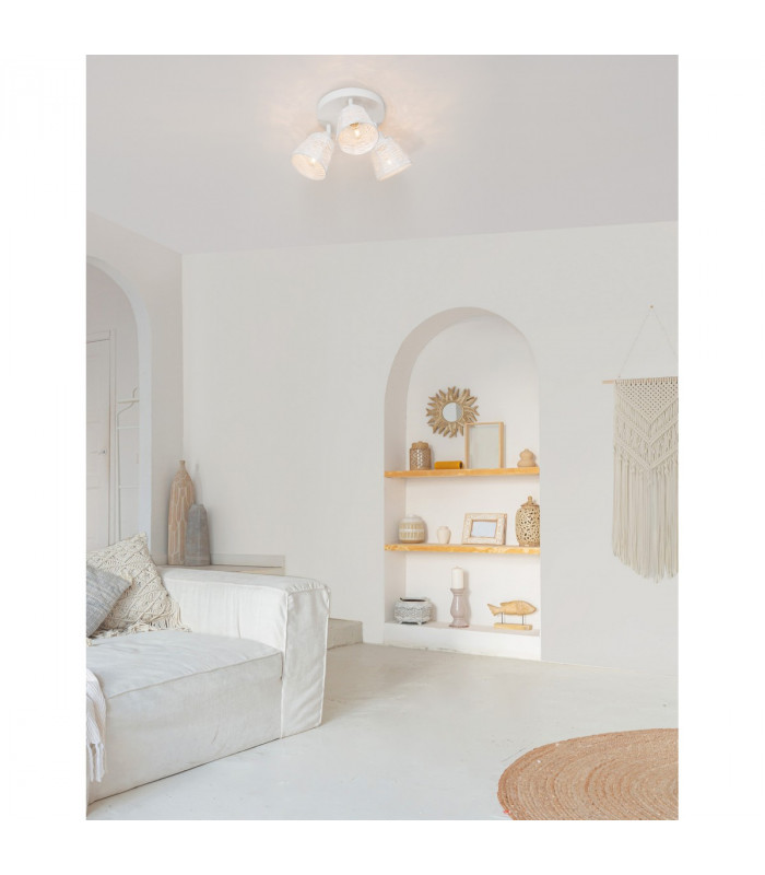 Gropius 3 Light Ceiling Spotlight Clusters Sandy White Metal Sandy White Cord LED E14-2