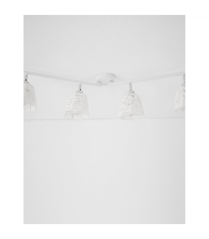 Gropius 4 Light Ceiling Spotlight Bar Sandy White Metal Sandy White Cord LED E14-2