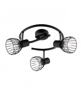 Fiumicino 3 Light Ceiling Spotlight Clusters Matt Black Metal LED E14-1