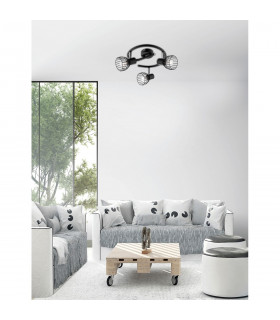 Fiumicino 3 Light Ceiling Spotlight Clusters Matt Black Metal LED E14-2