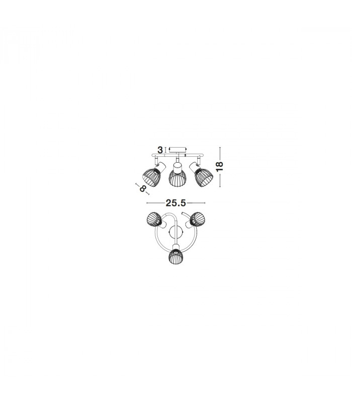 Fiumicino 3 Light Ceiling Spotlight Clusters Matt Black Metal LED E14-3