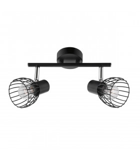 Fiumicino 2 Light Twin Ceiling Spotlight Matt Black Metal LED E14-1
