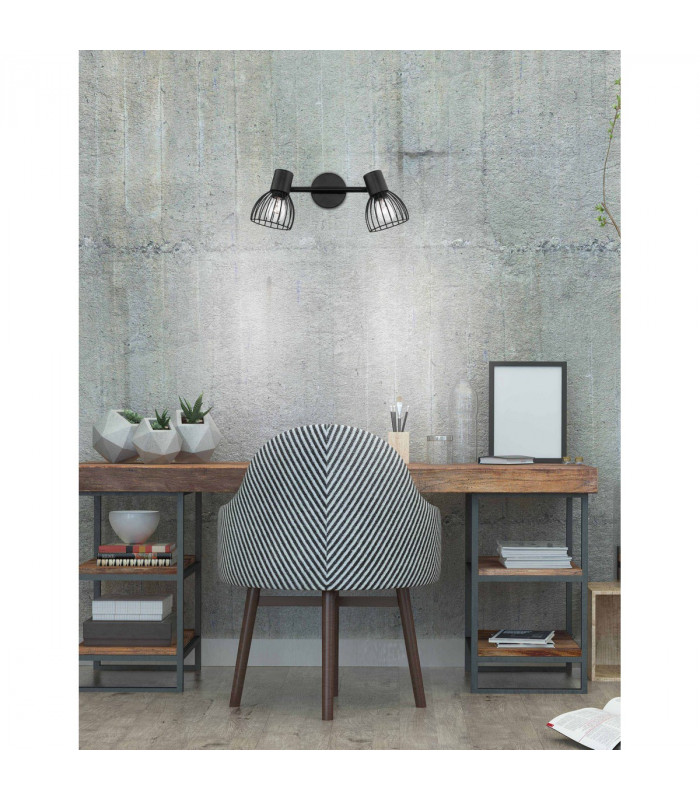 Fiumicino 2 Light Twin Ceiling Spotlight Matt Black Metal LED E14-3