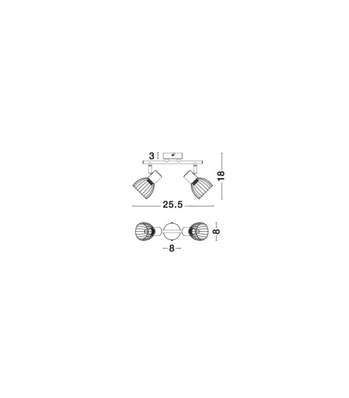 Fiumicino 2 Light Twin Ceiling Spotlight Matt Black Metal LED E14-4