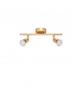 Gropius 2 Light Twin Ceiling Spotlight Satin Gold Metal LED GU10 2x5W-1