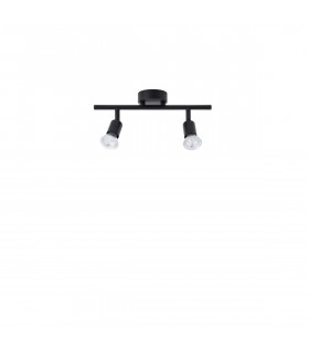 Gropius 2 Light Twin Ceiling Spotlight Satin Black Metal LED GU10 2x5W-1