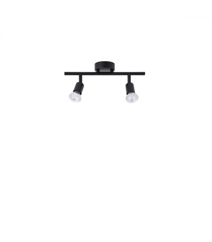 Gropius 2 Light Twin Ceiling Spotlight Satin Black Metal LED GU10 2x5W-1