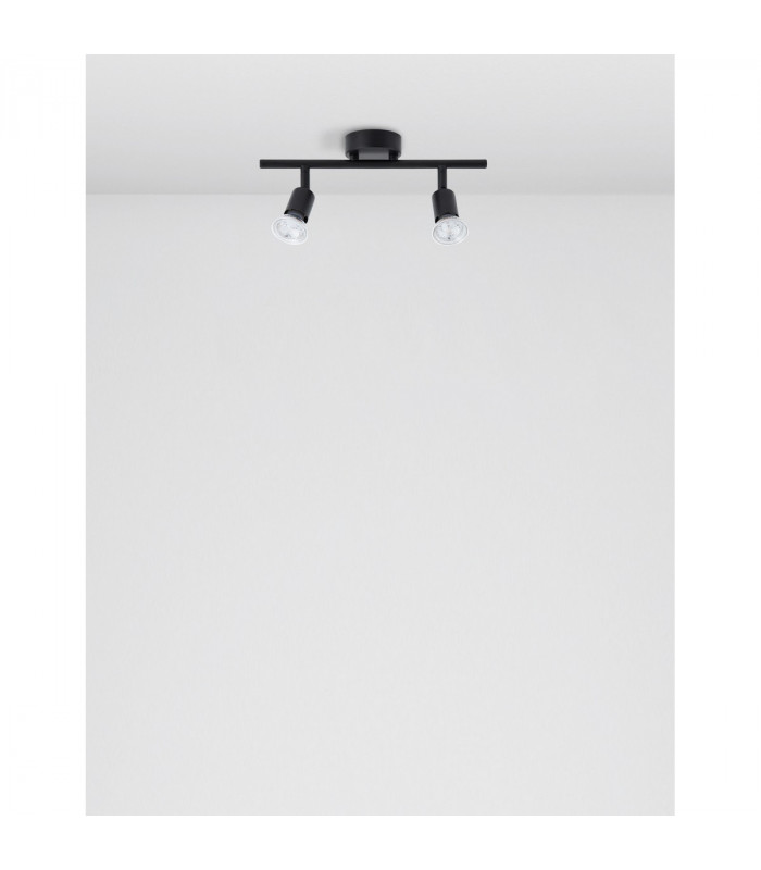 Gropius 2 Light Twin Ceiling Spotlight Satin Black Metal LED GU10 2x5W-4