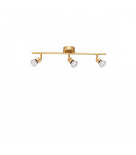 Gropius 3 Light Ceiling Spotlight Bar Satin Gold Metal LED GU10 3x5W-1