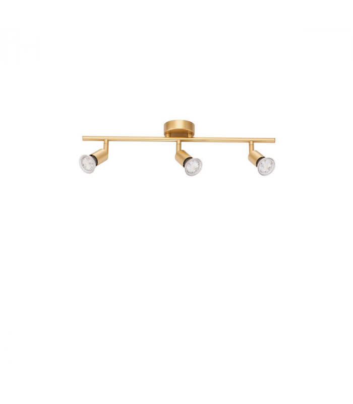 Gropius 3 Light Ceiling Spotlight Bar Satin Gold Metal LED GU10 3x5W-1