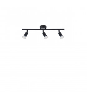Gropius 3 Light Ceiling Spotlight Bar Satin Black Metal LED GU10 3x5W-1