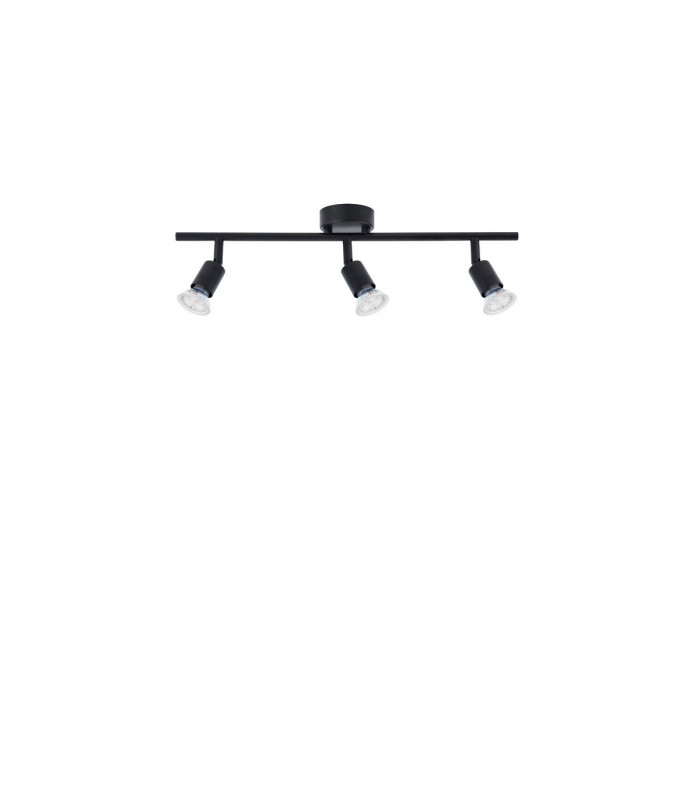 Gropius 3 Light Ceiling Spotlight Bar Satin Black Metal LED GU10 3x5W-1