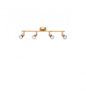 Gropius 4 Light Ceiling Spotlight Bar Satin Gold Metal LED GU10 4x5W-1