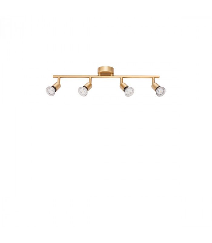 Gropius 4 Light Ceiling Spotlight Bar Satin Gold Metal LED GU10 4x5W-1