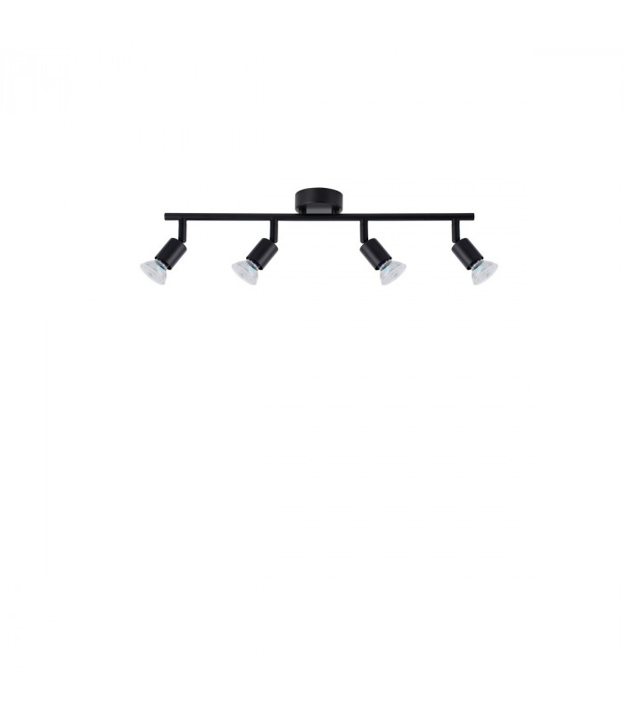 Gropius 4 Light Ceiling Spotlight Bar Satin Black Metal LED GU10 4x5W-1
