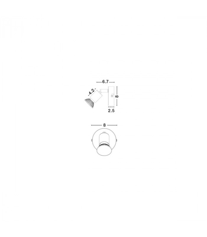 Base Single Spotlight Copper Metal GU10 1x50W-3