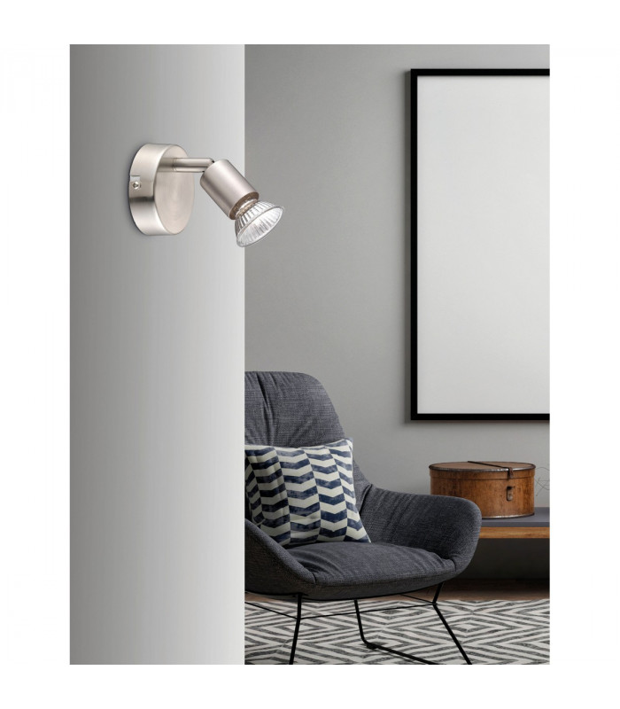 Base Single Spotlight Satin Nickel Metal GU10 1x50W-2
