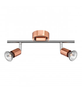 Base 2 Light Twin Ceiling Spotlight Copper Metal GU10 2x50W-1