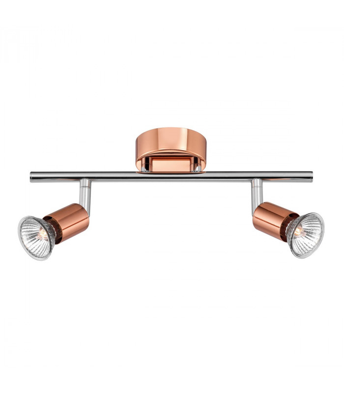 Base 2 Light Twin Ceiling Spotlight Copper Metal GU10 2x50W-1