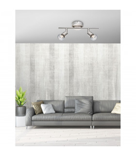Base 2 Light Twin Ceiling Spotlight Satin Nickel Metal GU10 2x50W-2