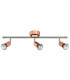 Base 3 Light Ceiling Spotlight Bar Copper Metal GU10 3x50W-1