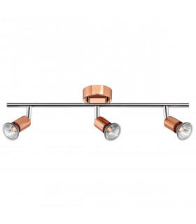 Base 3 Light Ceiling Spotlight Bar Copper Metal GU10 3x50W-1