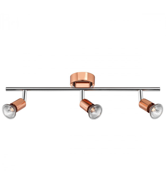 Base 3 Light Ceiling Spotlight Bar Copper Metal GU10 3x50W-1