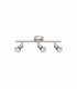 Base 3 Light Ceiling Spotlight Bar Satin Nickel Metal GU10 3x50W-1