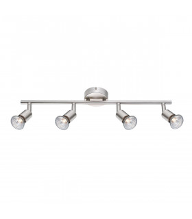 Base 4 Light Ceiling Spotlight Bar Satin Nickel Metal GU10 4x50W-1