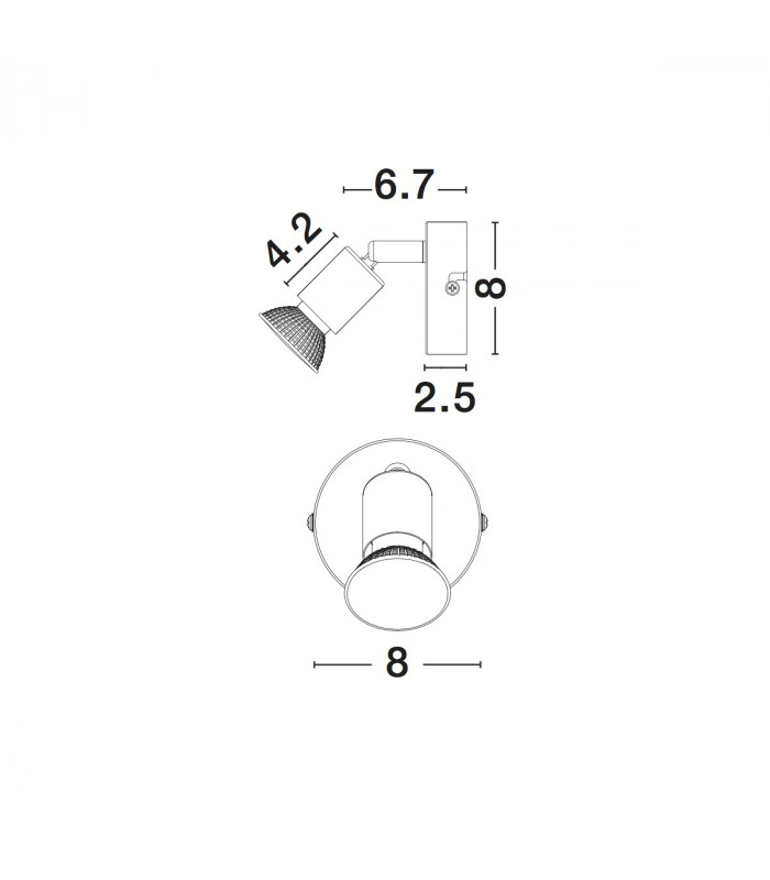 Base Single Spotlight Matt White Metal GU10 1x50W-3