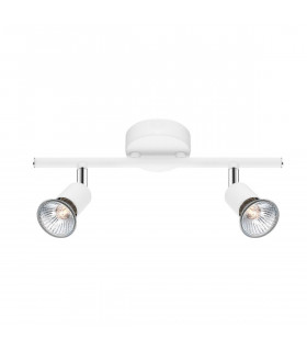 Base 2 Light Twin Ceiling Spotlight Matt White Metal GU10 2x50W-1
