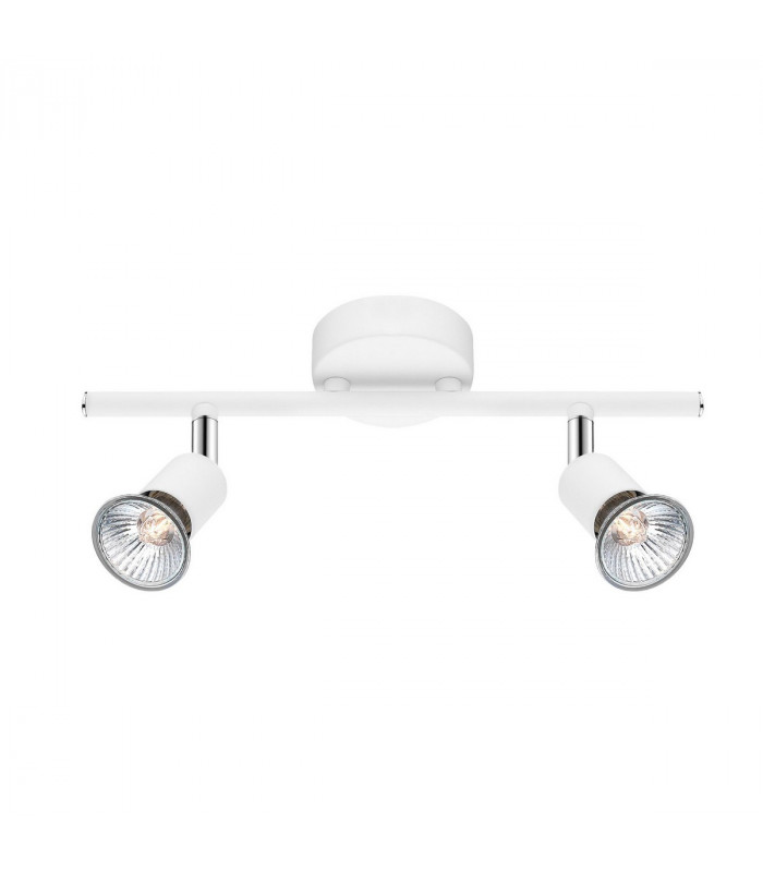Base 2 Light Twin Ceiling Spotlight Matt White Metal GU10 2x50W-1