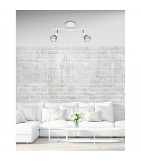 Base 2 Light Twin Ceiling Spotlight Matt White Metal GU10 2x50W-2