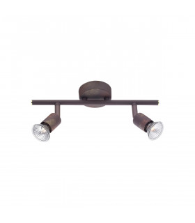 Base 2 Light Twin Ceiling Spotlight Rust Metal GU10 2x50W-1